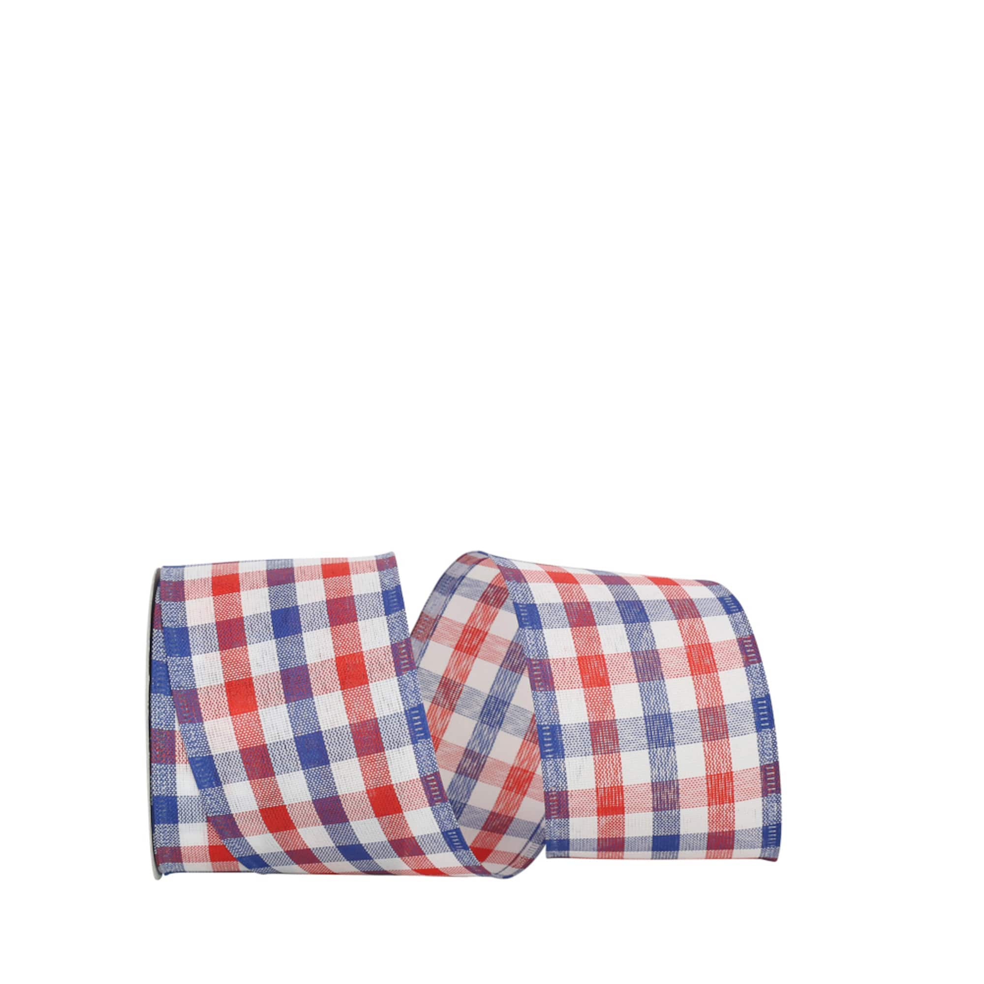 JAM Paper 2.5" x 10yd. Americana Check Wired Ribbon